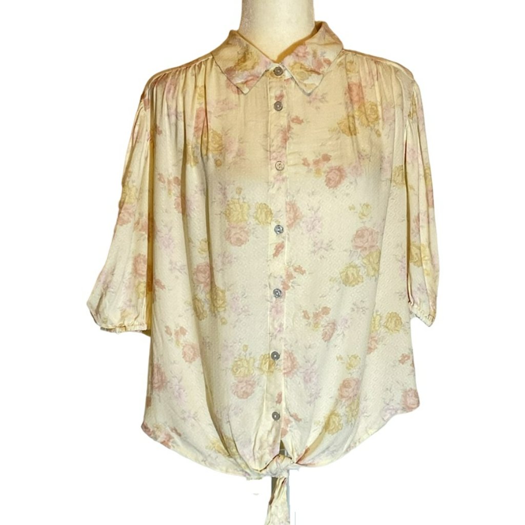 Free People Tie Front Blouse New With Tickets Size Xl